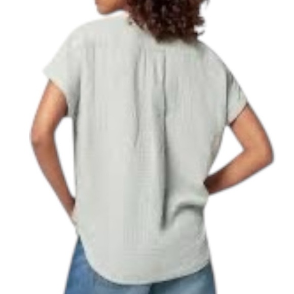 Faherty Dream Cotton Double Gauze Pullover Top in Dewkissed/Mint -Sage SZ Small - Picture 3 of 6